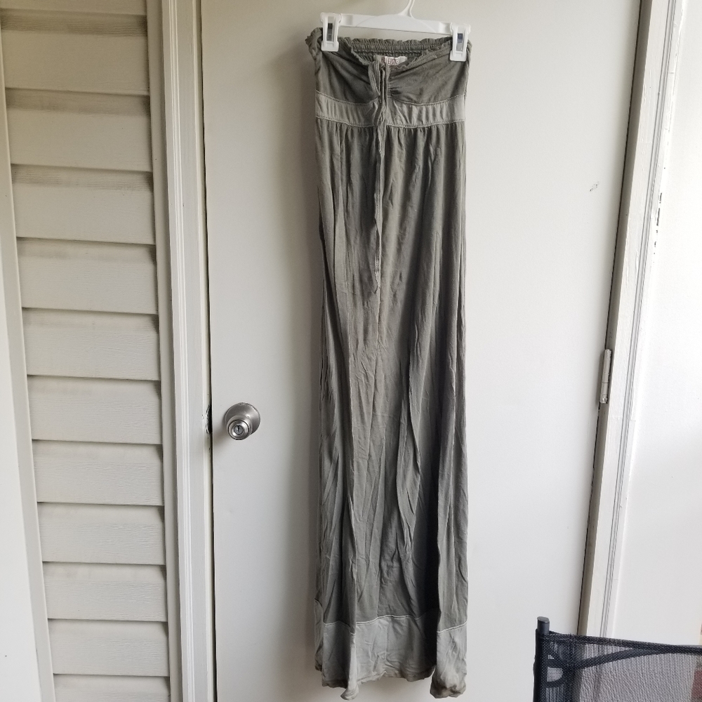 Hollister xs olive strapless maxi dress